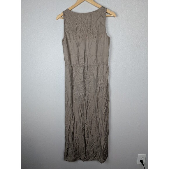 Boden Beige Button Up Dress Size 6 Front Pocket - Picture 2 of 8